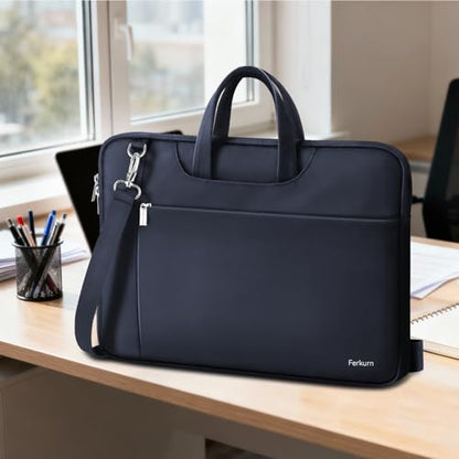 Ferkurn Laptop Case Bag Women Men Computer Sleeve with Shoulder Compatible with HP/Inspiron/Thinkpad/Vivobook/MSI/Surface, 17.3 inch, Blue - color: Navy Blue, size: 17.3 inch