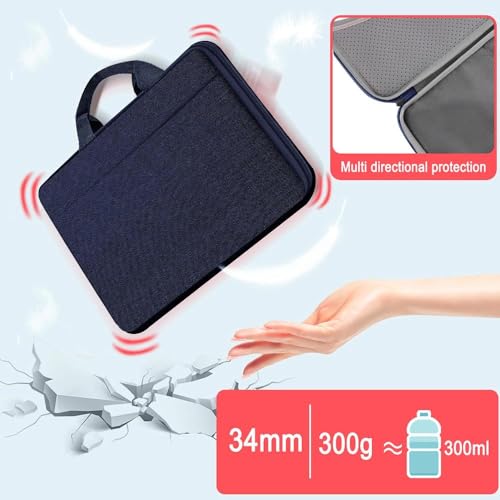 Hseok Laptop Case 13.3-14 inch Sleeve, TSA Computer Handbag Water-Resistant and Shockproof Bag Compatible with MacBook Pro/Neo 14", Mac Air/Pro 13.3" and 13"-14" Notebooks Chromebooks,Blue - color: Blue