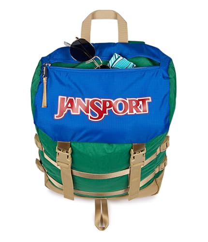 JanSport Skip Pack Backpack – 28L Capacity, Fits 13.5" Laptop, Large Main Compartment, Side Water Bottle Pocket – Ideal for Work & Travel, Jelly Kelly - color: Jelly Kelly