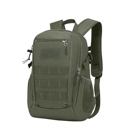 ArcEnCiel 10L/20L Mini X-Small Tactical Backpack MOLLE Daypack Gear Pack Camping Bag with Patch - color: Grey&green, size: 20L
