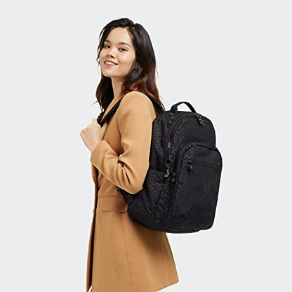 Kipling Women's Seoul 15" Laptop Backpack, Durable, Roomy with Padded Shoulder Straps, Built-In Protective Sleeve - color: Signature Emb, size: 12.75''L x 17.25''H x 8''D