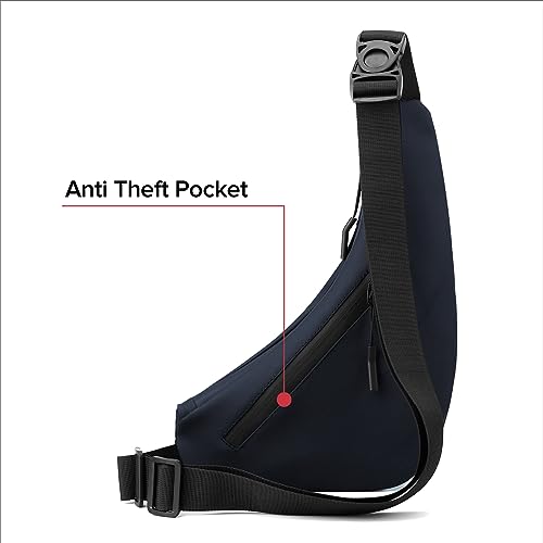 Small Sling Crossbody Bag for Men, Lightweight Anti-theft One Strap Casual Chest Bag Slim Backpack for Outdoor Walking Trip Hiking Biking Navy Blue - color: Navy Blue