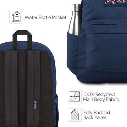 JanSport SuperBreak Plus Backpack with Padded 15-inch Laptop Sleeve and Integrated Bottle Pocket - Spacious and Durable Daypack for Work and Travel - Faded Sage - color: Faded Sage