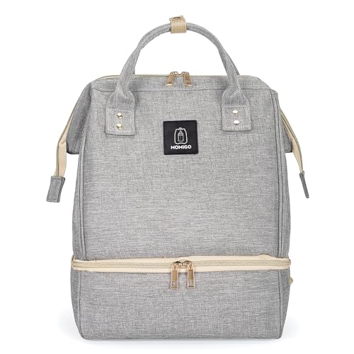 Breast Pump Backpack - Cooler and Moistureproof Bag Double Layer for Mother Outdoor Working Backpack with USB Charging Port, Large (Grey) - color: Grey