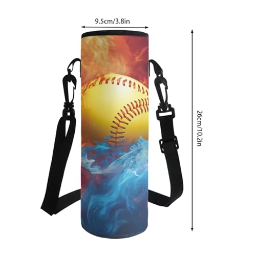 Yellow Baseball Flame Backpack for Child 4 Pieces Zippered Bookbag Set with Lunch Bag Pencil Case Kids School Bag Water Bottle Sleeve Casual Preschool Backpack - color: Yellow Baseball Flame