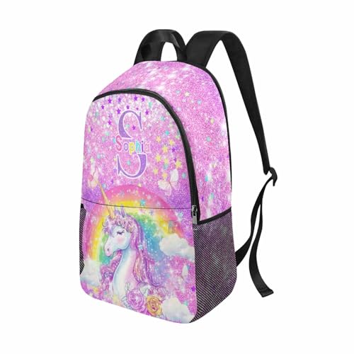 M YESCUSTOM Personalized Backpacks For Girls, Back to School Name Kids Backpack, Custom Bookbag With Names, Customized School Bag Set Gifts for Teens - color: D01