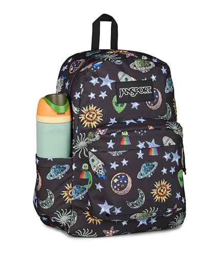 JanSport SuperBreak Plus Backpack with Padded 15-inch Laptop Sleeve and Integrated Bottle Pocket - Spacious and Durable Daypack for Work and Travel, Galaxy Glam - color: Galaxy Glam
