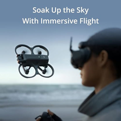DJI Avata 2 Fly More Combo (3 Batt), FPV Drone with 4K Camera, 1-Push Acrobatics, Built-in Propeller Guard, 155° FOV, FAA Remote ID, 128GB Micro SD, Backpack, Landing Pad