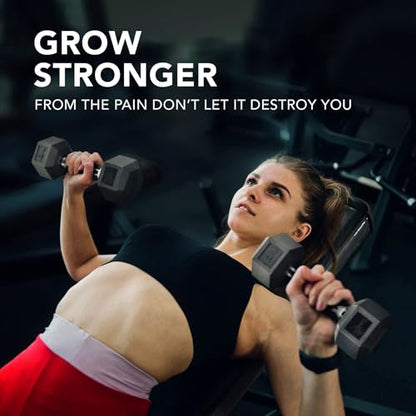 Yes4All Rubber Grip Encased Hex Dumbbell – Hand Weights With Anti-Slip 5-50 LBS Single - color: G. 35 Pounds