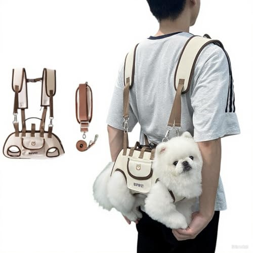 6-in-1 Hands Free Pet Carrier Backpack for Dogs & Cats - Convertible Shoulder Sling, Leash & Lift Harness, Portable Breathable Design Small Dog Carrier Slings for Puppies, Yorkie (4-8 lbs) - size: 8.8"L x 5.4"W x 2.9"H