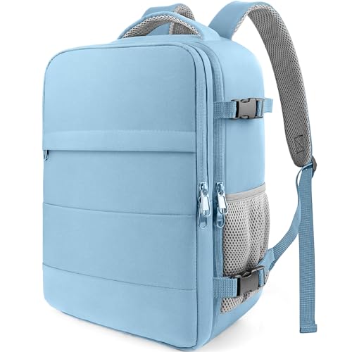 HOTOR Travel Backpack - Flight Approved Travel Bag for Men and Women, Carry on Luggage for 15.6" Laptop and Travel Essentials for Work, Business, Weekender, College 11.8"x7.9"x17.3" (Blue) - color: Blue, size: Medium