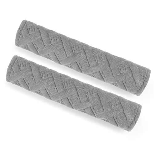 surpassme Car Seat Belt Pads Covers, 2PCS Seat Belt Shoulder Strap Covers Protector to Release Stress to Your Neck and Shoulder for a Safety Driving(Grey) - color: Grey, size: Cross-2pcs-10.43 inches