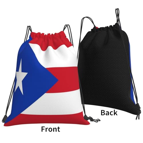 Puerto Rico Flag Drawstring Bag Sport Gym Backpack Beach Travel Sack Draw String Yoga Bag For Men Women - color: Puerto Rico Flag2