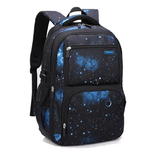 Bansusu Galaxy Kids Backpacks for Boys School, Water-resistant Boys Backpacks Middle School Bags, Black-blue - color: Black-blue-galaxy
