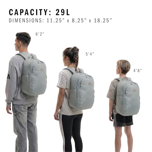 adidas Amplifier Backpack for Laptop, School and Gym, 28L, Wonder Sage Green/White/Regular, OSFA - color: Wonder Sage Green/White/Regular