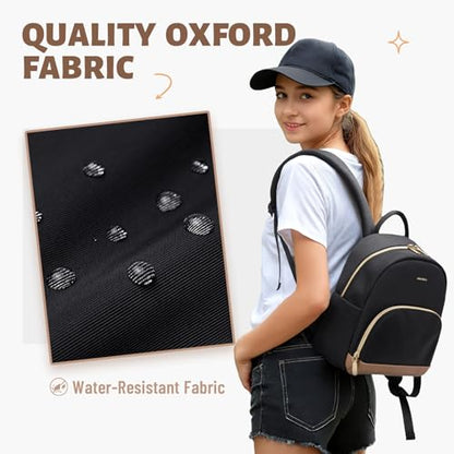 MDODO Small Backpack for Women Lightweight Stylish Mini Backpack Daypack Purses Cute Bookbag for Casual College Travel Daily,fit 10.9Inch iPad,Black - color: Black