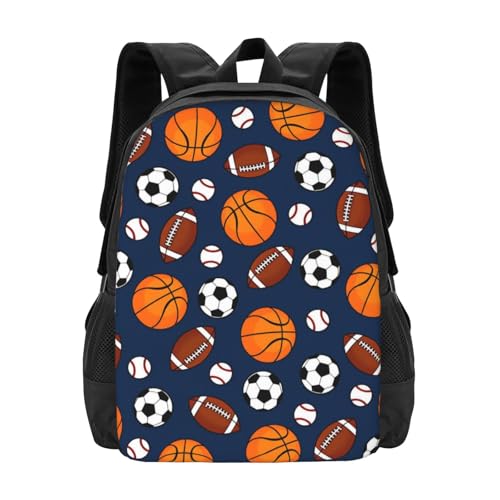 Baseball,Football,Basketball,Soccer,Football Backpack Laptop Travel Bag Adjustable Backpack Print Daypack for Men Women 16.5 In - color: Style 7