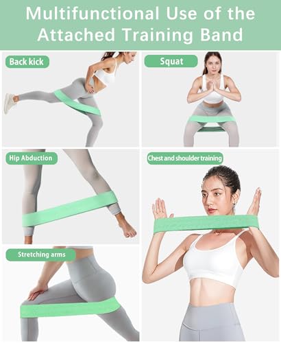 Pelvic Floor Exercise Device Available in 35 lb and 49 lb Resistance, Kegel and Inner Thigh Muscle Trainer, Home Workout Equipment for Postpartum Recovery, Women and Men, with Band - color: Light Green