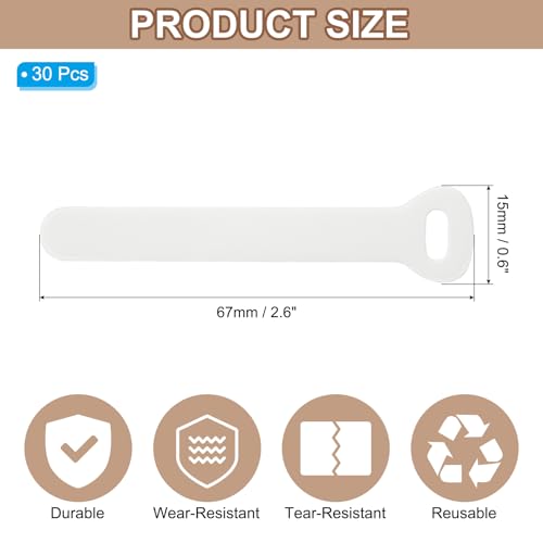 PATIKIL 30Pcs Leather Zipper Pull, 2.6" Replacement Zipper Puller Extender Backpack Luggage Sliders for Handbags Suitcases Bags Wallets Jackets Coats Pull Tabs, White - color: White