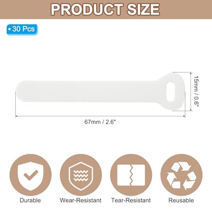 PATIKIL 30Pcs Leather Zipper Pull, 2.6" Replacement Zipper Puller Extender Backpack Luggage Sliders for Handbags Suitcases Bags Wallets Jackets Coats Pull Tabs, White - color: White