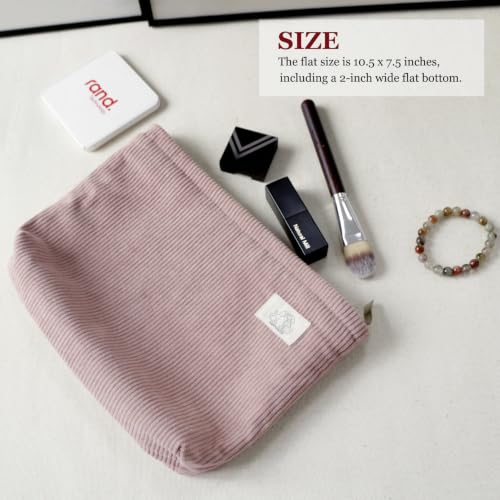 HAPPYHEIDI Large Makeup Bag Travel Cosmetic Pouch, Misty Pink - color: Pink