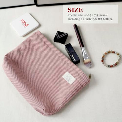 HAPPYHEIDI Large Makeup Bag Travel Cosmetic Pouch, Misty Pink - color: Pink