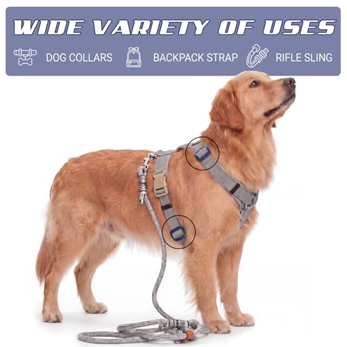 4 Pcs Backpack Strap Clips 1 Inch Detachable Webbing Buckle Nylon Shoulder Strap Holder Backpack Bag - color: Navy Blue