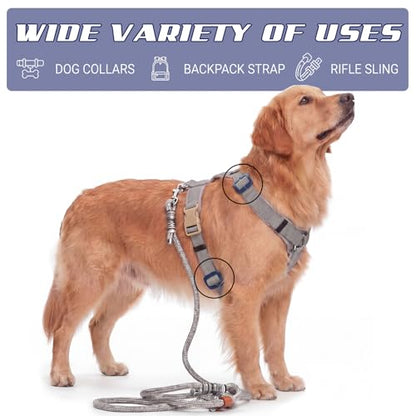 4 Pcs Backpack Strap Clips 1 Inch Detachable Webbing Buckle Nylon Shoulder Strap Holder Backpack Bag - color: Navy Blue
