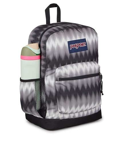JanSport Cross Town Plus Backpack - Large Main Compartment, Side Water Bottle Pocket, 15-Inch Padded Laptop Sleeve - Digi Tie Dye Black - color: Digi Tie Dye Black