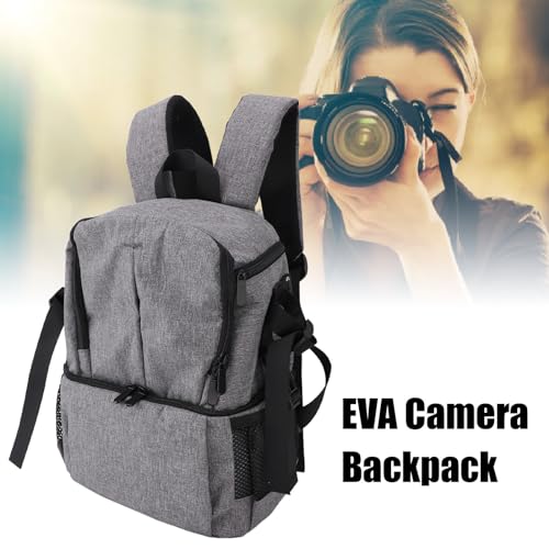 Waterproof Travel Camera Backpack EVA Double Shoulders Bag for SLR Mirrorless Cameras Photography (Gray) - color: Gray
