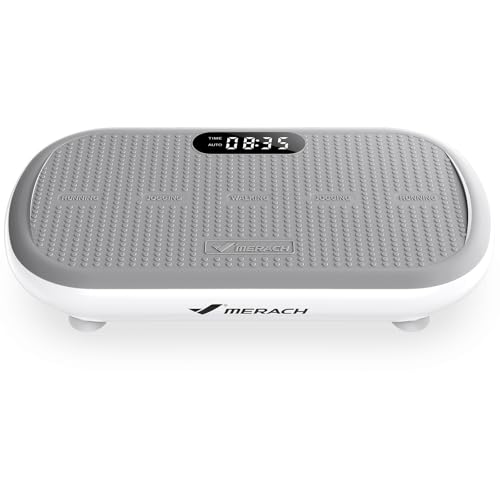MERACH Vibration Plate Exercise Machine, Vibration Plate 440 Lbs Capacity, Bluetooth and Silicone Pedal, Stimulate Deep Fat, Vibration Plate for Lymphatic Drainage, Vibrating for Weight Loss