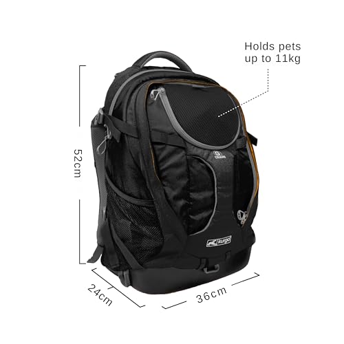 Kurgo G-Train Dog Carrier Backpack - Comfortable Travel Bag for Pets Up to 25 lbs - Waterproof Bottom - Multi-Compartment Pack - Dog Hiking Gear - Rugged Adventure Backpack - Navy Blue - color: Navy Blue