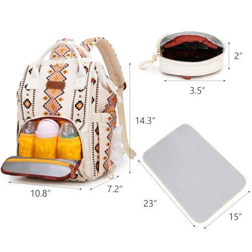 Montana West Wrangler Diaper Bag Backpack Aztec Callie Bag Travel Backpack Purses Western Multi-Function Baby Bags for Mom - color: *Tan