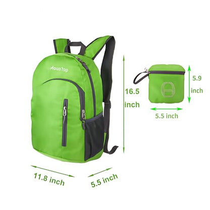 MounTop Outdoor Lightweight Foldable Water Resistant Backpack for Travel Hiking Riding - color: Green