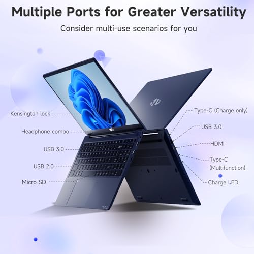 NIMO 15.6" FHD IPS Laptop, Intel Core i3-1215U (Beats i5-1135G7 Class), 16GB RAM, 512GB SSD, Windows 11 Home, Wi-Fi 6, Backlit Keyboard, Fingerprint, USB-C 65W Fast Charge, Bluetooth 5.2, 180° View - color: Blue, style: 16GB RAM | 512GB SSD