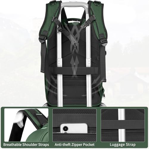 Camera Backpack, Hardshell DSLR Photography Camera Bag with Rain Cover, Waterproof Hard Shell Camera Case with Tripod Holder & 15.6" Laptop Compartment Compatible with Canon/Nikon/Sony/DJI Mavic Drone - color: Green