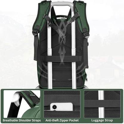 Camera Backpack, Hardshell DSLR Photography Camera Bag with Rain Cover, Waterproof Hard Shell Camera Case with Tripod Holder & 15.6" Laptop Compartment Compatible with Canon/Nikon/Sony/DJI Mavic Drone - color: Green