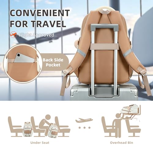 School Backpack for Teen Girls College Backpacks for Women Students Bookbag Large 15.6 Inch Laptop Bags Kids Kindergarten Elementary Middle School Bag Anti Theft Daypack Travel Back Pack Beige - color: Off-white