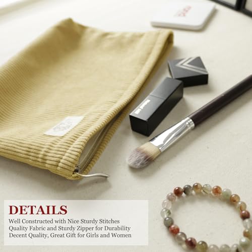 HAPPYHEIDI Large Makeup Bag Travel Cosmetic Pouch, Camel Brown - color: Camel Brown