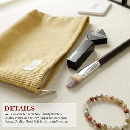 HAPPYHEIDI Large Makeup Bag Travel Cosmetic Pouch, Camel Brown - color: Camel Brown
