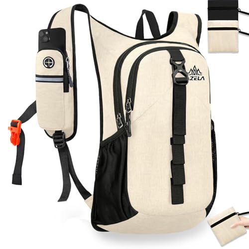 15L Small Hiking Backpack Foldable Ultralight Trekking Camping Outdoors Backpack for Women Men (beige) - color: Beige