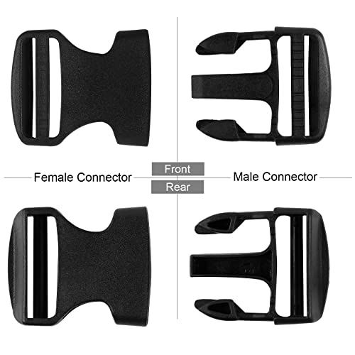 Buckles for Straps 2 inch:Side Release Buckle Plastic Clip 4 set + Tri-Glide Slide 8 pcs,Fit 2 inch Wide Nylon Strap Webbing Belt,Heavy Duty Dual Adjustable Plastic Buckle No Sewing… - color: 2" 4 Pcs Buckle Set