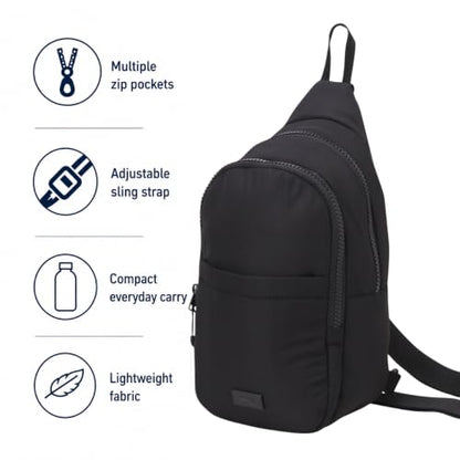 Reebok Unisex Crossbody Bag - Convertible Compact Durable Cross Body Bag for Women and Men - Gym and Travel Essentials, Size One Size, Thea II Black - color: Thea II Black