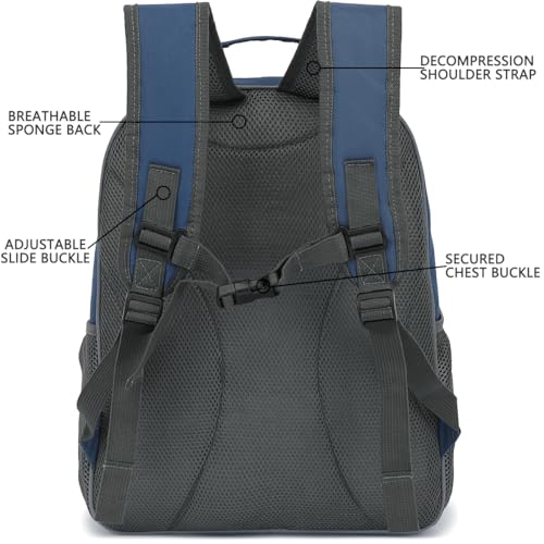 FlowFly Kids Backpack for Toddler Boys Girls, Simple Lightweight Bookbag for Daycare Kindergarten Elementary School Travel, Small Modern Bag (Large), Cyan - color: Cyan, style: Kids Large: 17l
