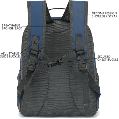 FlowFly Kids Backpack for Toddler Boys Girls, Simple Lightweight Bookbag for Daycare Kindergarten Elementary School Travel, Small Modern Bag (Large), Cyan - color: Cyan, style: Kids Large: 17l