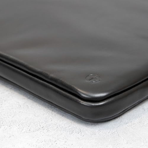 Casemade Real Leather Laptop Case/Zipped Folio Bag with Inner Pocket & Wool Lining Compatible with Apple MacBook, HP, Dell, Asus, Levovo (14 Inch - Black) - color: Black, size: 14 Inch