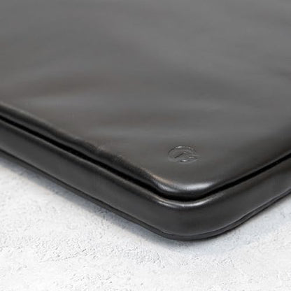 Casemade Real Leather Laptop Case/Zipped Folio Bag with Inner Pocket & Wool Lining Compatible with Apple MacBook, HP, Dell, Asus, Levovo (14 Inch - Black) - color: Black, size: 14 Inch