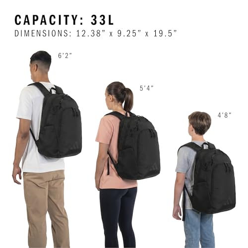 adidas Defender 5 Backpack for Sports, Gym, School and Travel, 33L, Black/Black, OSFA - color: Black/Black
