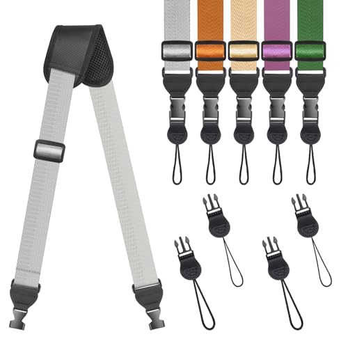 FIEIL Universal Shoulder Strap, Sandwich Mesh Padded Neck Lanyard, Replacement Comfortable Bag Strap for Camera, Cellphone Tablet,iPad, Laptop, Luggage Bag, Binocular(Dark gray) - color: Dark Gray