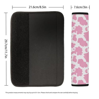 Dreaweet Seat Belt Cover Pad Pink Cow Print Car Accessories Seatbelt Covers for Women Girly,Soft Comfy Seatbelt Cushion Shoulder Strap Pad for Bag Backpack - color: Pink Cow Print